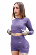 Set deportivo- Shorts & Camiseta Manga Larga-Morado